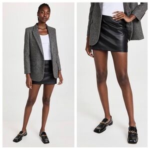 Anine Bing 100% Lamb Leather Black Shirt Size Large